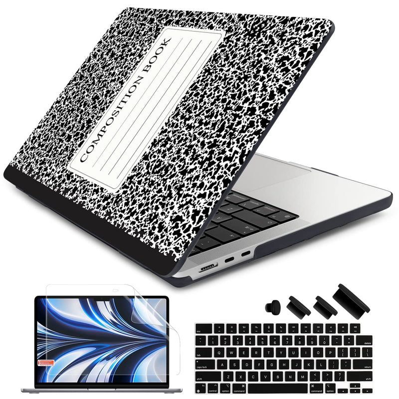  [AUSTRALIA] - DONGKE for New M2 MacBook Air 13.6 Inch Case 2022 A2681, Frosted Matte Plastic Hard Shell Case Cover for MacBook Air 13.6" Inch with M2 Chip & Retina Display Fits Touch ID (Composition Book) Composition Book