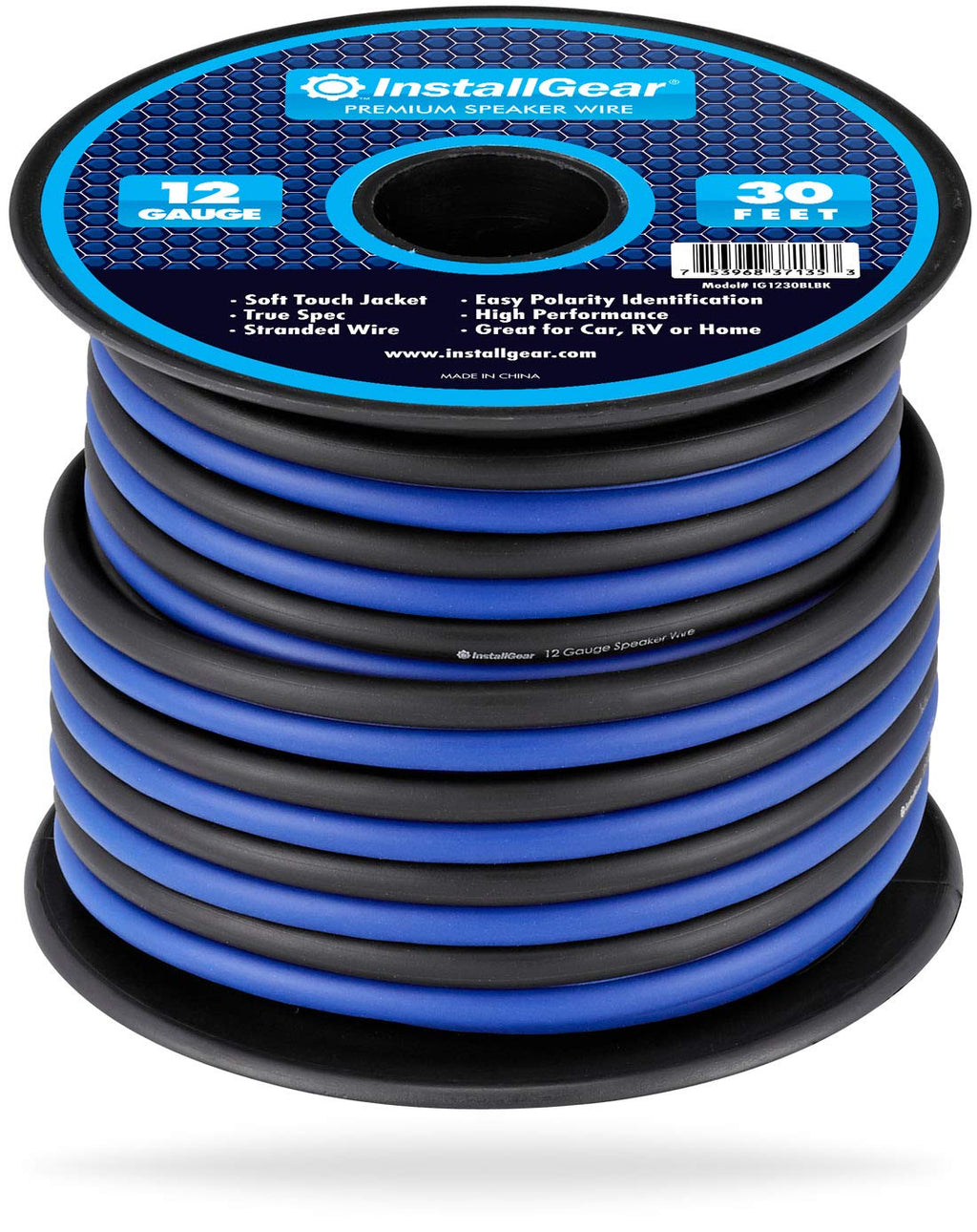  [AUSTRALIA] - InstallGear 12 Gauge Speaker Wire AWG (30ft - Blue/Black) | Speaker Cable for Car Speakers Stereos, Home Theater Speakers, Surround Sound, Radio, Automotive Wire, Outdoor | Speaker Wire 12 Gauge 30ft Blue (12 gauge)