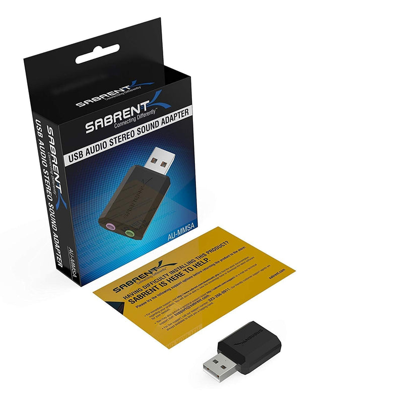  [AUSTRALIA] - SABRENT USB External Stereo Sound Adapter for Windows and Mac. Plug and Play No Drivers Needed. (AU-MMSA) USB-A