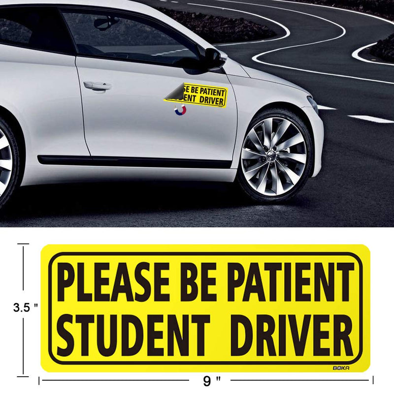  [AUSTRALIA] - BOKA Student Driver Magnet Car Signs - Reflective Vehicle Bumper Magnet Set of 3 Magnetic Bumper Sticker for New Driver Novice in Yellow Strongest Magnets