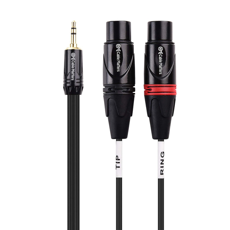  [AUSTRALIA] - Cable Matters 3.5mm 1/8 Inch TRS to 2 XLR Cable 6 ft, Male to Female Aux to Dual XLR Breakout Cable