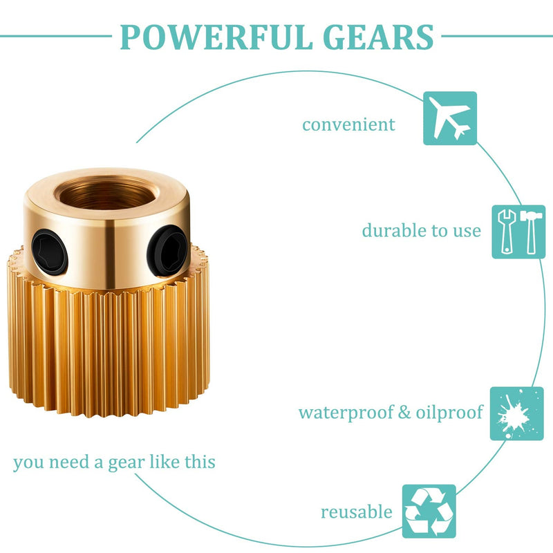  [AUSTRALIA] - Extruder Wheel 3D Printer Parts Drive 40 Teeth Gear Brass Extruder Wheel Gear Compatible with CR-10, CR-10S, S4, S5, Ender 3, Ender 3 Pro (20)