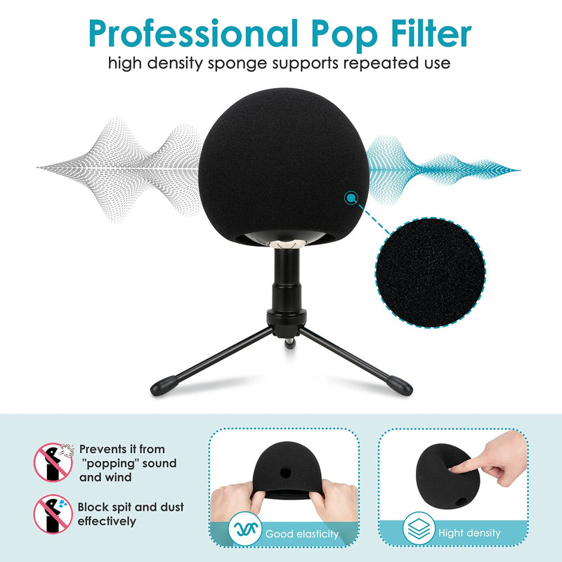  [AUSTRALIA] - YOUSHARES Microphone Stand with Foam Cover - Mic Boom Arm Stand Pop Filter Compatible with Blue Snowball Microphone