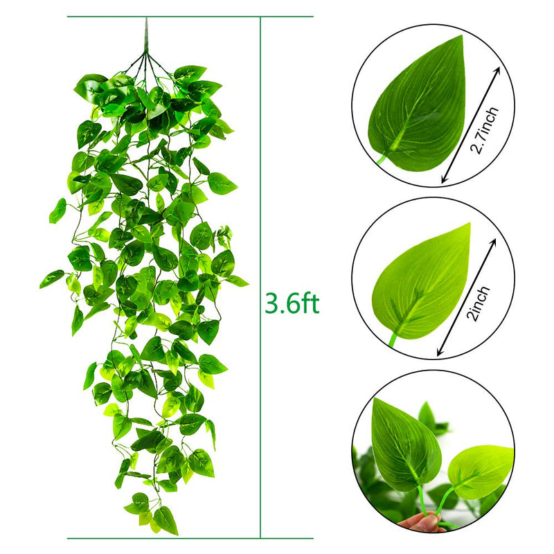  [AUSTRALIA] - AGEOMET 3pcs Artificial Hanging Plants 3.6ft Fake Ivy Vine, Fake Hanging Plants Vine Plants Kitchen Plants for Wall House Room Indoor Outdoor Decoration