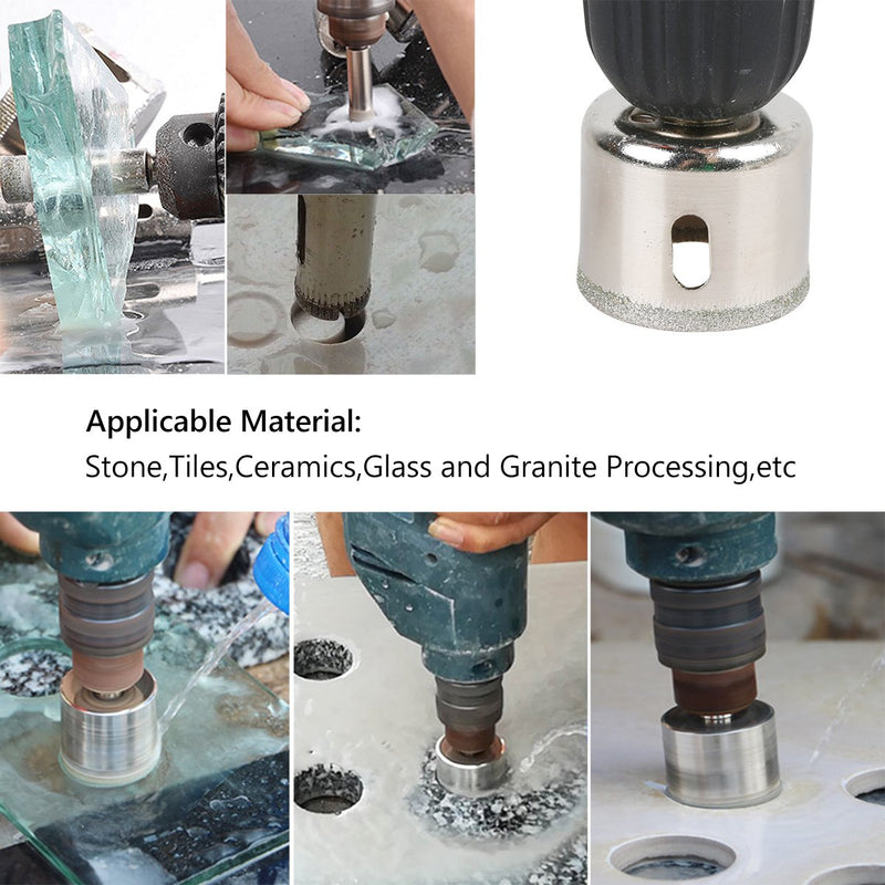Diamond Hole Saw, 15 pcs Diamond Drill Bit Set Extractor Remover Tools for Glass, Ceramics, Porcelain, Cermic Tile (1/4"-2") - LeoForward Australia