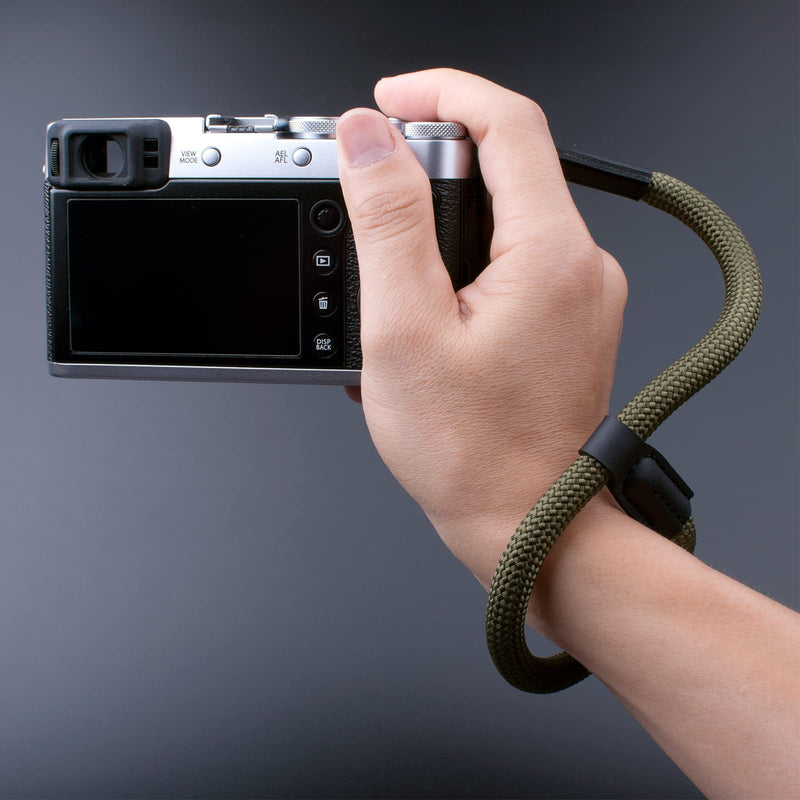  [AUSTRALIA] - VKO Camera Wrist Strap, Rope Camera Strap Wrist for DSLR SLR Mirrorless Cameras Hand Strap Black Green