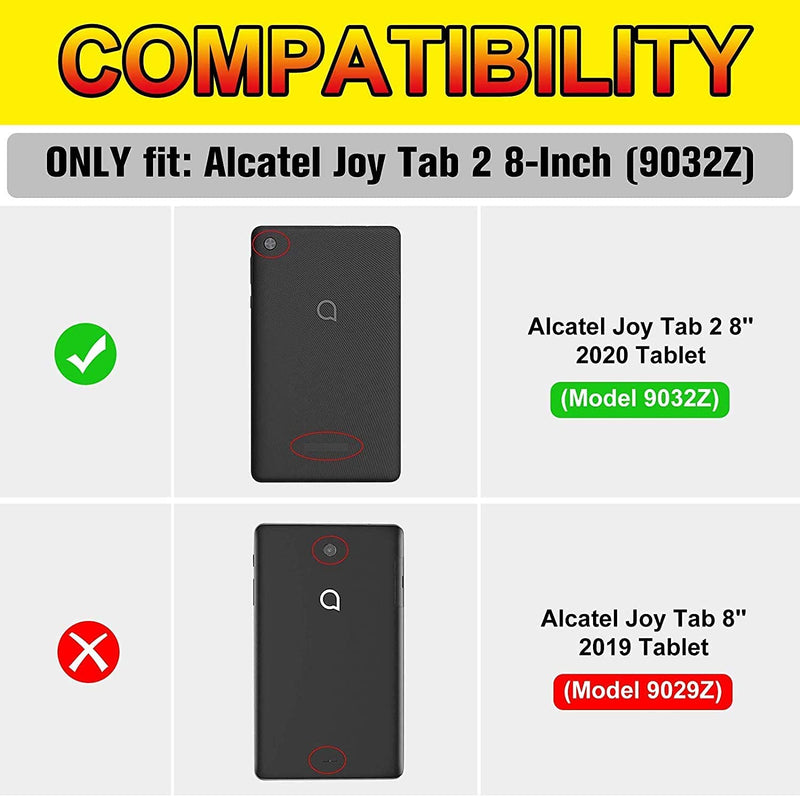  [AUSTRALIA] - JSUSOU for Alcatel Joy Tab 2 Case | Heavy Duty Drop Proof Soft Silicone Rugged Protective Case with Built-in Kickstand Cover for Alcatel Joy Tab 2 8 inch 2020 Release (Model: 9032Z) for Kids | Black…
