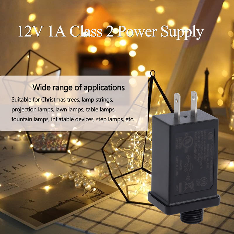  [AUSTRALIA] - 12V 1A Class 2 Power Supply, 12V 1A Low Voltage LED Power Supply Transformer Plug Adapter for LED Lighting, Outdoor Christmas Light, String Light, Inflatable Decorations