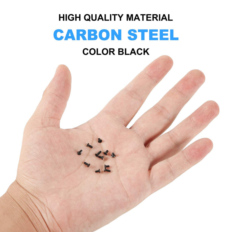  [AUSTRALIA] - MEIYYJ 500pcs M2 M2.5 M3 Laptop Notebook Computer Replacement Screws Kit, PC Flat Head Phillips Screw Assortments, Countersunk SSD Electronic Repair Accessories for Sony DELL Samsung IBM HP Toshiba Black