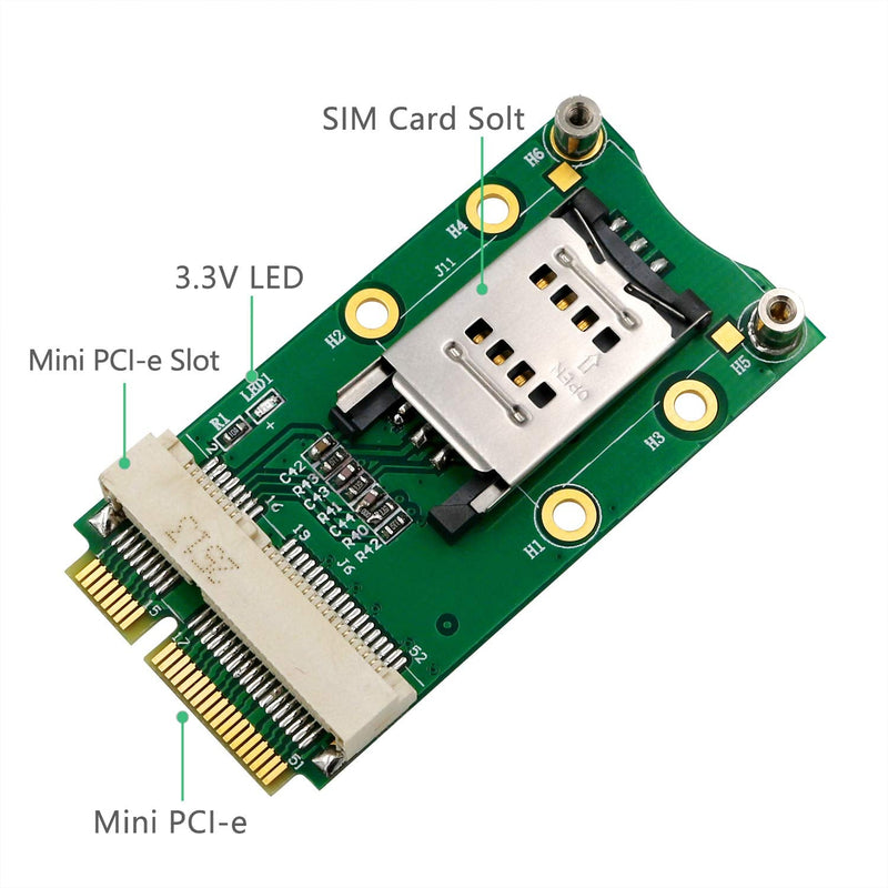  [AUSTRALIA] - Mini PCI-E Adapter with SIM Card Slot for 3G/4G ,WWAN LTE ,GPS Card (Clamshell SIM Card Holder) Clamshell SIM card holder