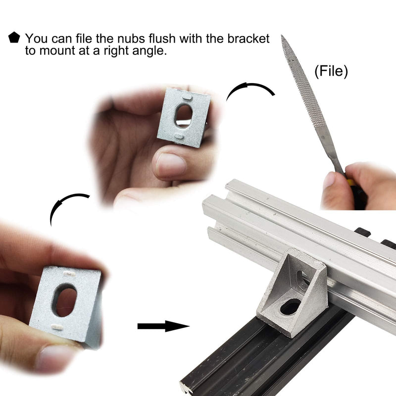  [AUSTRALIA] - Aluminum Extrusion 20Pcs 2020 Aluminum Profiles Corner Brackets Set with 40Pcs M5 T Slot Nuts and Bolts for T Slot Rail 2020 T Slot Aluminum Extrusion