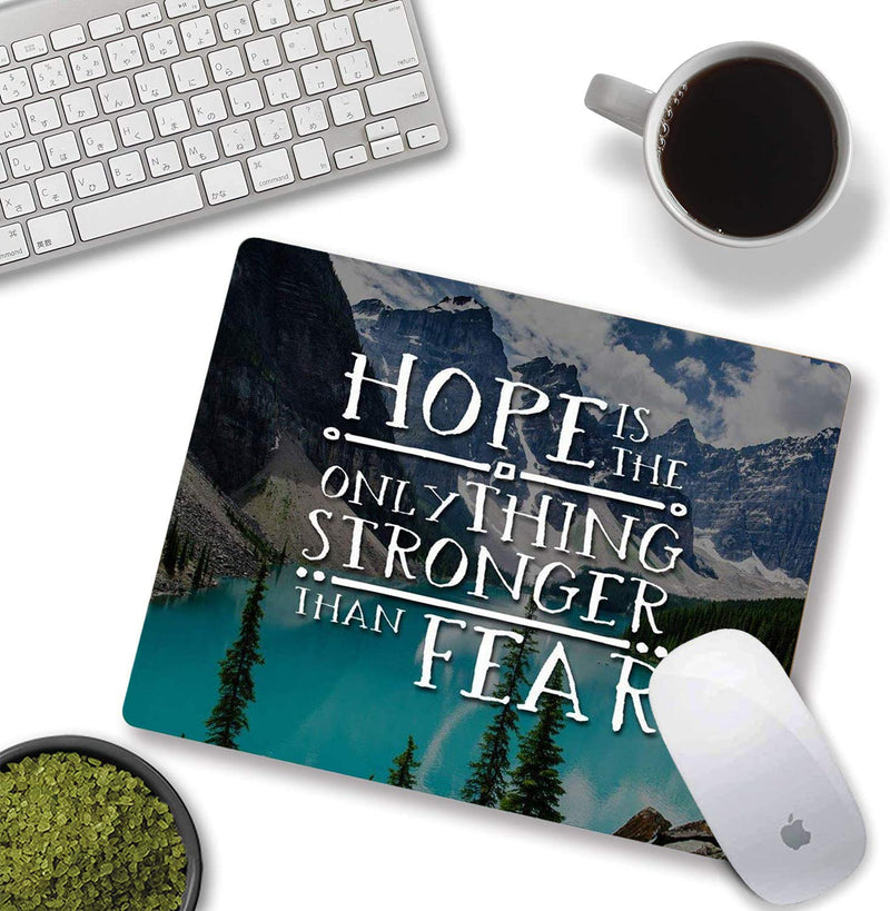  [AUSTRALIA] - Gaming Mouse Pad Custom,Bible Verses Hope is The Only Thing Stronger Than Fear Personality Desings Gaming Mouse Pad Snow mountain lake-M