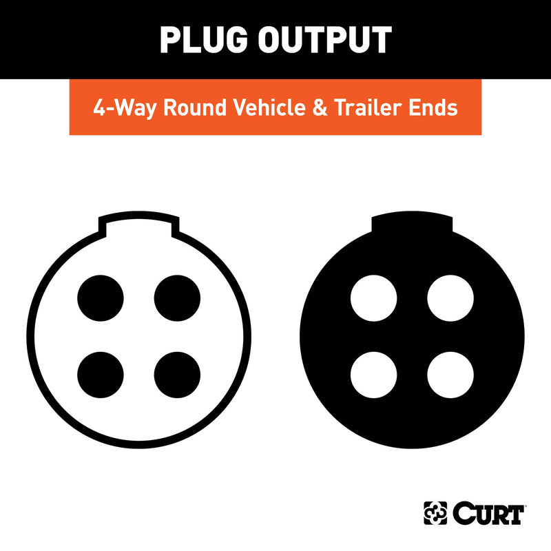  [AUSTRALIA] - CURT 58677 Vehicle-Side and Trailer-Side 4-Pin Round Wiring Harness Connectors