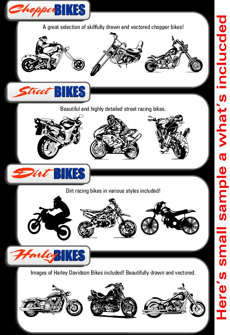  [AUSTRALIA] - Motorcycle Biker Clipart-Vinyl Cutter Plotter Clip Art Images-Sign Design Vector Art Graphics CD-ROM