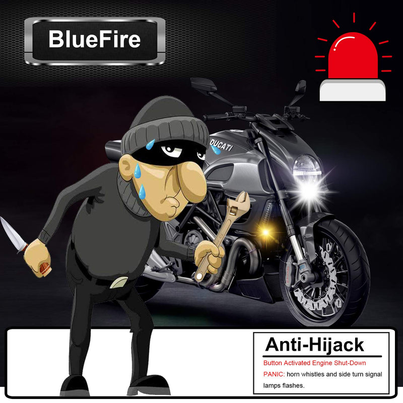  [AUSTRALIA] - BlueFire Upgraded Motorcycle Security Kit Alarm System Engine Start Arming Disarming Anti-Hijacking Cutting Off Remote