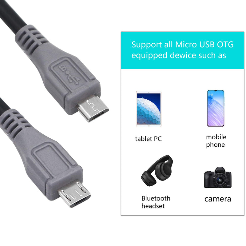 CERRXIAN USB Micro Male to Micro Male OTG Adapter Cable (1m) - LeoForward Australia