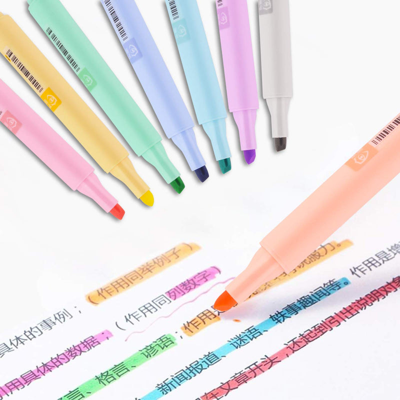  [AUSTRALIA] - Eye Protected Highlighters, Light-color Large Capacity High Lighters, Chisel Tip Assorted Colors, 8-Count CS-H716
