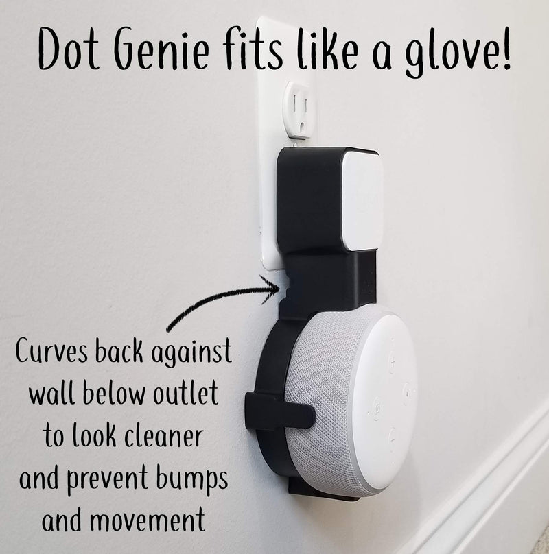  [AUSTRALIA] - Dot Genie [Square Plug ONLY 2018-2021]: Dot 3rd Gen Wall Mount | The Original Outlet Hanger | No Muffled Sound | Exposed Speaker Grill, Mics, and Lights (White, 1-Pack) 1 Pack White