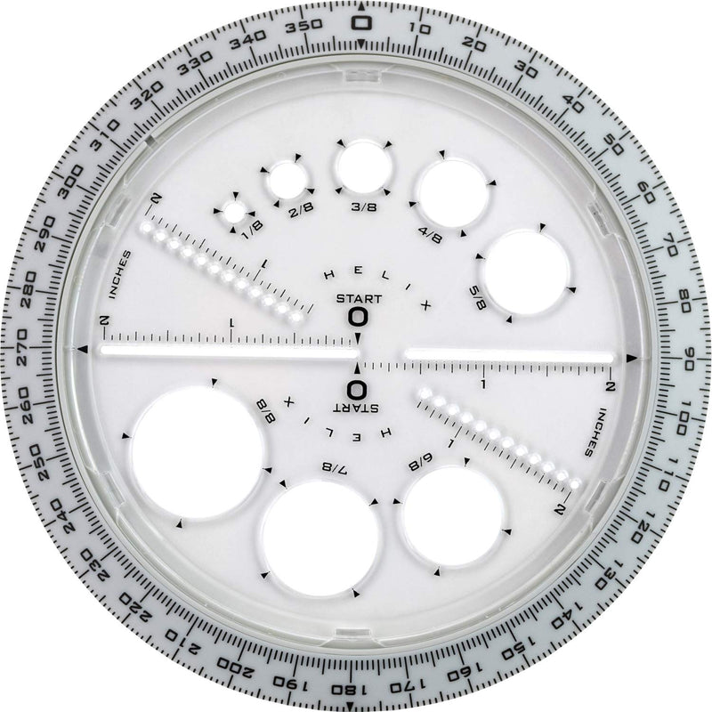 Helix Angle and Circle Maker with Integrated Circle Templates, 360 Degree, 6 Inch / 15cm, Assorted Colors (36002) - LeoForward Australia