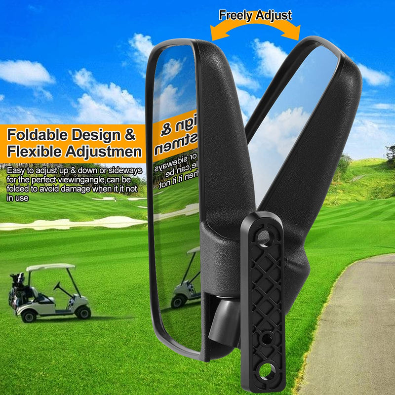  [AUSTRALIA] - Golf Cart Side Mirrors for Club Car EZ-GO Yamaha and other 180°Adjustable Folding Wide-Angle Side View Mirror