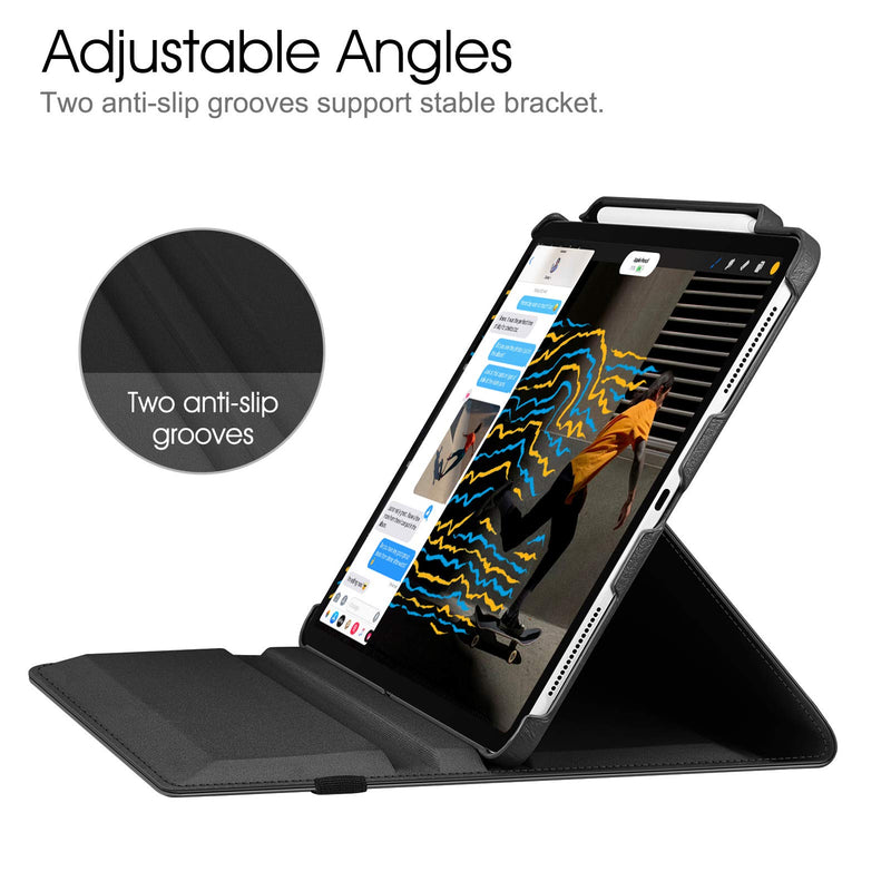 Fintie Rotating Case for iPad Pro 12.9-inch 5th Generation 2021 - 360 Degree Swiveling Protective Cover w/Pencil Holder Support Auto Sleep/Wake, Also Fit iPad Pro 12.9" 4th/3rd Gen, Black - LeoForward Australia