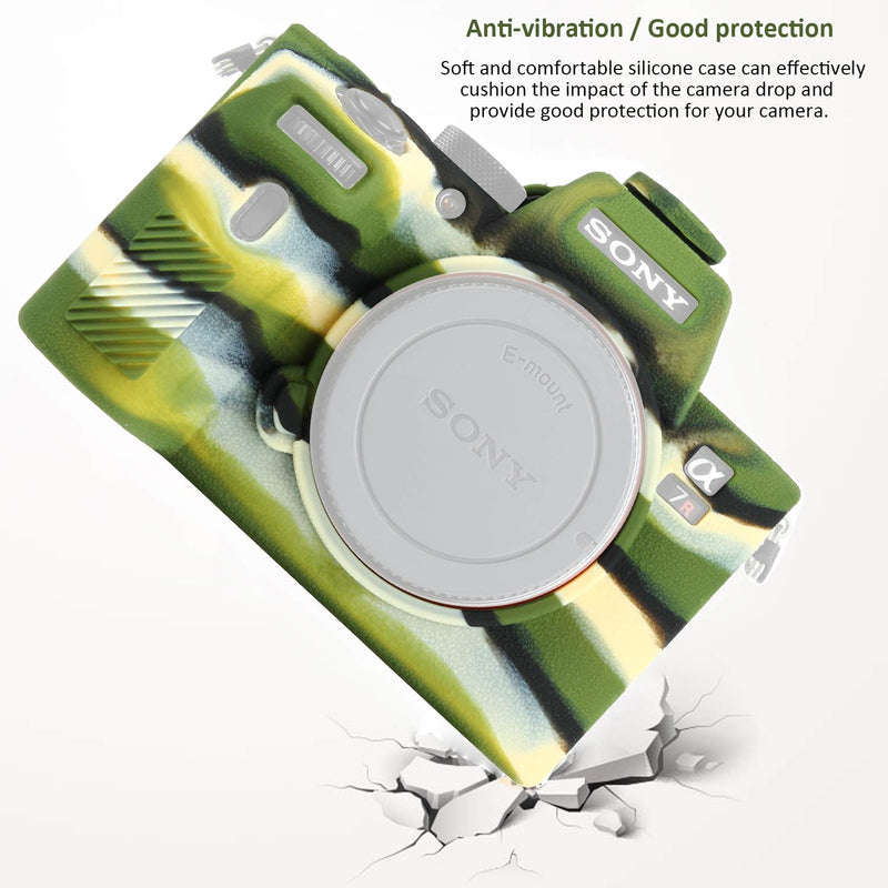  [AUSTRALIA] - Easy Hood Camera Case for Sony Alpha a7III a7 III a7R III a7RIII ILCE-7RM3 a73 a7R3 a7R Mark III Soft Silicone Rubber Protective Body Housing Case Skin Camera Protector Cover (Camo) Camo
