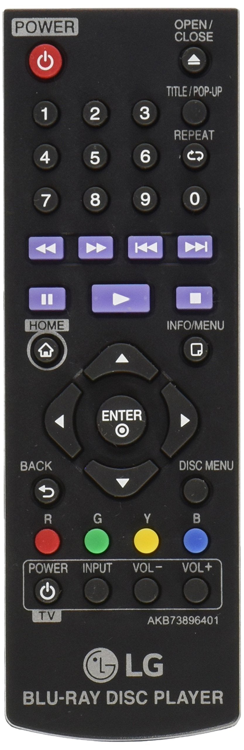  [AUSTRALIA] - LG AKB73896401 Remote Control For BP200 AKB73896401 BD640 BP325W BP135W BP350 DVD Blu-Ray Disc Player