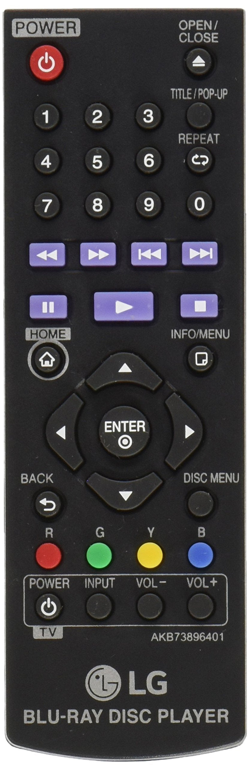  [AUSTRALIA] - LG AKB73896401 Remote Control For BP200 AKB73896401 BD640 BP325W BP135W BP350 DVD Blu-Ray Disc Player