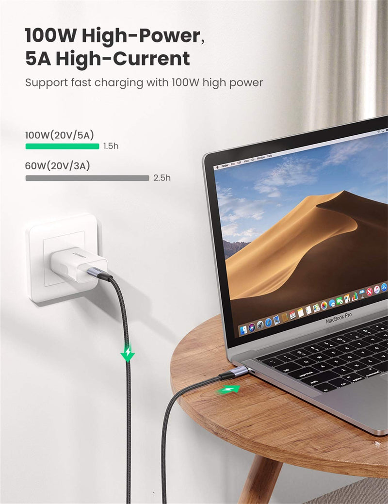 UGREEN USB-C to USB-C Cable 100W Power Delivery USB C 3.1 Gen 2 10Gbps 4K Video Compatible with MacBook Pro Air iPad Pro 2020 Chromebook Samsung Galaxy S20 S10 Pixel 4XL PS5 Nintendo Switch 3ft - LeoForward Australia