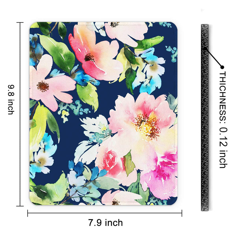  [AUSTRALIA] - Auhoahsil Mouse Pad, Square Floral Design Anti-Slip Rubber Mousepad with Stitched Edges for Gaming Office Laptop Computer PC Women Men Kids, Pretty Custom Pattern, 9.8 x 7.9 in, Blue Daffodil Flowers Watercolor Daffodil
