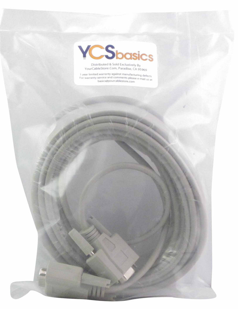 YCS basics 50 Foot DB9 9 Pin Serial / RS232 Male/Female Extension Cable 050 Ft - LeoForward Australia