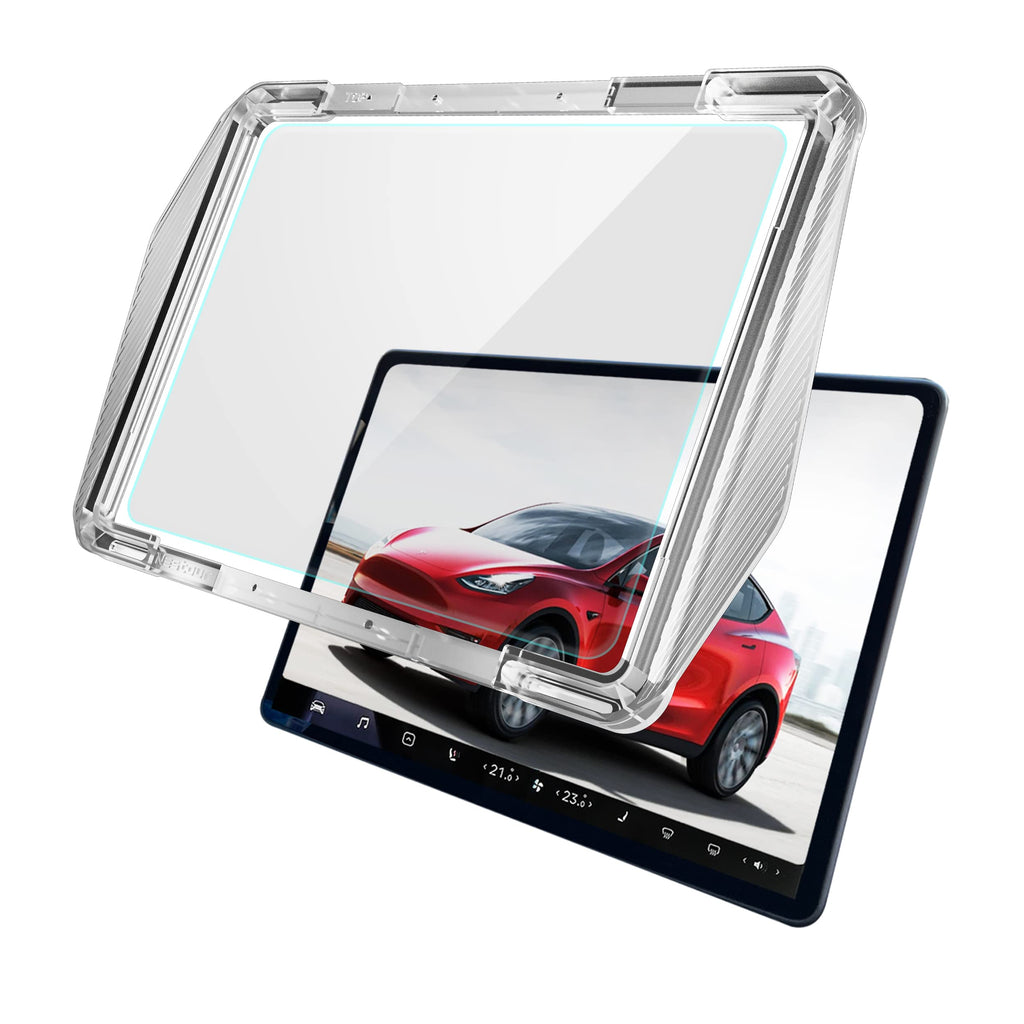  [AUSTRALIA] - Nestour Tesla Tempered Glass Screen Protector Alignment Kit Designed for Model 3 & Model Y Center Control Touch Screen, Anti-fingerprint 9H Hardness & Crystal Clear Screen Protector +Alignment kit