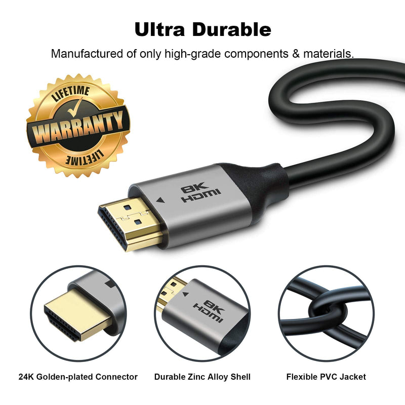  [AUSTRALIA] - Yauhody HDMI Cable 2.1 6ft 4Pack 48Gbps Dynamic HDR Ultra High Speed, eARC, HDCP 2.2&2.3, 4:4:4, Compatible with Monitor Projector PlayStationRoku TV Fire TV Video Games 4 Pack