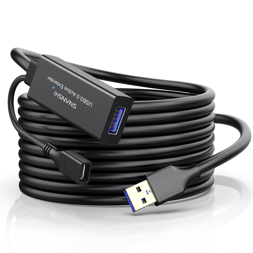  [AUSTRALIA] - SNANSHI Active USB 3.0 Extension Cable 25 ft, Active USB Extension Cable with Signal Booster Compatible with Oculus Rift, Oculus Quest/Quest 2 VR, Xbox one, Keyboard,Flash Drive, Webcam etc 25ft