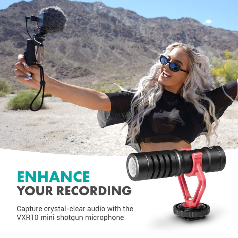  [AUSTRALIA] - Movo Smartphone Video Rig with Tripod, Shotgun Microphone, Grip Handle, Wrist Strap Compatible with iPhone, Android and Other Smartphones - Perfect for TIK Tok or Vlogging Equipment