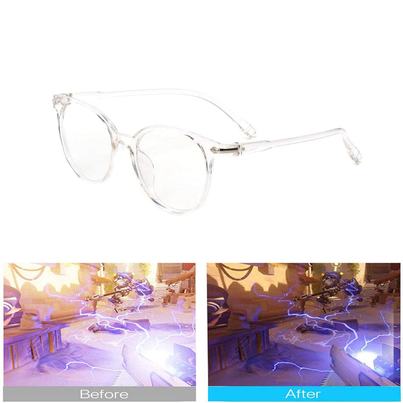  [AUSTRALIA] - VJK Blue Light Blocking Glasses, Computer Reading/Gaming/TV/Phones Glasses for Women Men,Anti Eyestrain & UV Glare (Clear)