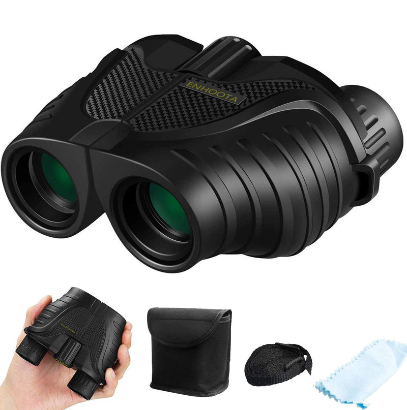  [AUSTRALIA] - 12x25 Binoculars, ENHOOTA Waterproof Large Eyepiece Binoculars for Adults & Kids, Compact Easy Focus Binoculars for Bird Watching, Hunting, Outdoors Travel, Sightseeing Black