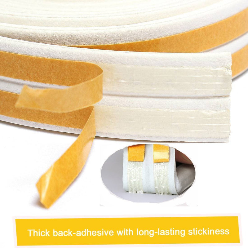  [AUSTRALIA] - 33Feet Long Weather Stripping for Door,Insulation Weatherproof Doors and Windows Seal Strip,Collision Avoidance Rubber Self-Adhesive Weatherstrip,(2 Rolls,16.5Ft/10m Each,White) 33Ft White