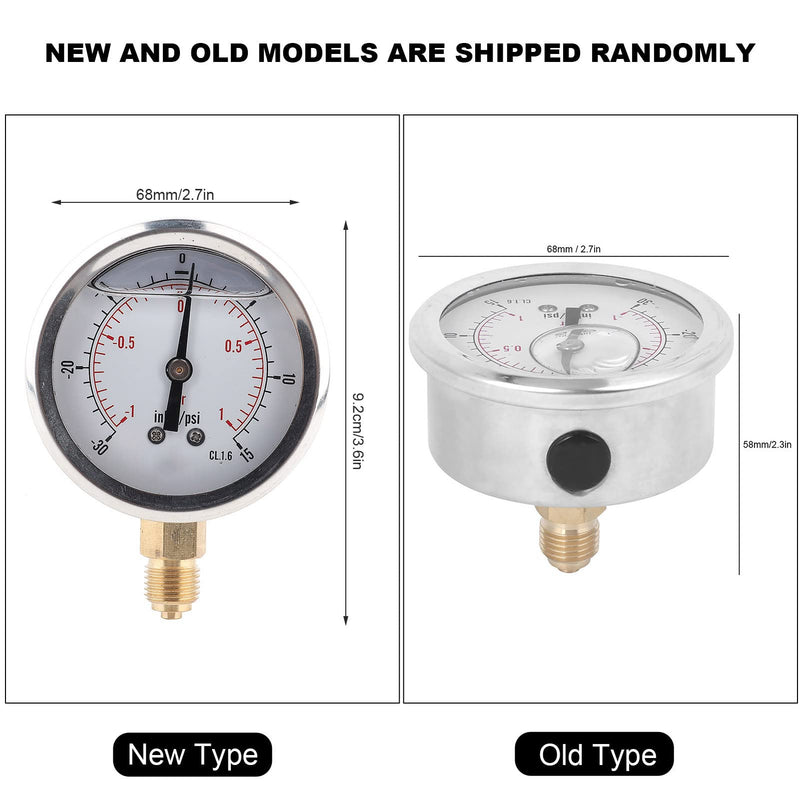  [AUSTRALIA] - Dual Scale Pressure Gauge 1/4 BSP Back Mount Pressure Gauge Radial Oil Filled Vacuum Pressure Gauge