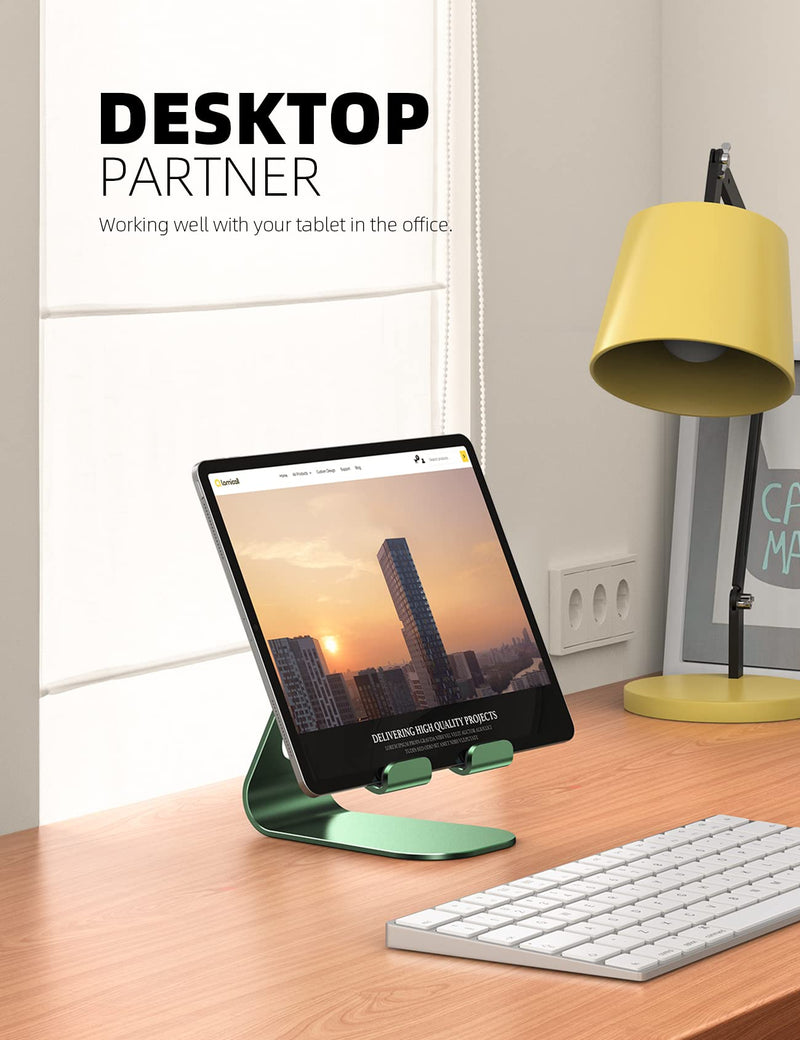  [AUSTRALIA] - Tablet Stand Adjustable, Lamicall Tablet Stand : Desktop Stand Holder Dock Compatible with Tablet Such as iPad Pro 9.7, 10.5, 12.9 Air Mini 4 3 2, Kindle, Nexus, Tab, E-Reader (4-13") - Green