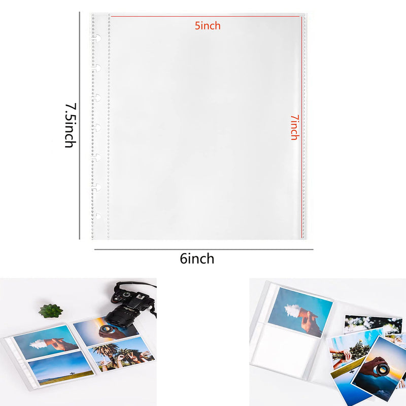  [AUSTRALIA] - 25 Pack Photo Album Refill Sheets, Photo Sleeve Inserts for 50 Photos,Photo Sleeves 6x8,8 Ring Binder Photo Pockets, Each Photo Page Holds Two Pictures, Archival Photo Sleeves,Photo Protectors