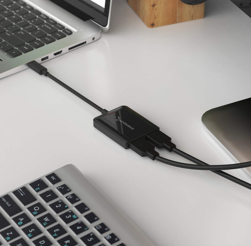  [AUSTRALIA] - Sabrent USB Type-C Dual HDMI Adapter [Supports Up to Two 4K 30Hz Monitors, Compatible with Windows Systems Only] (DA-UCDH) Type-C to Dual HDMI Adapter
