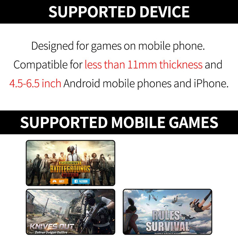  [AUSTRALIA] - 【1 Pair】 IFYOO Z108 Mobile Gaming Controller Compatible with PUBG Mobile/Fortnitee Mobile/Call of Duty Mobile, Sensitive Shoot and Aim Trigger L1R1 Compatible with Android & iPhone 1 Pair