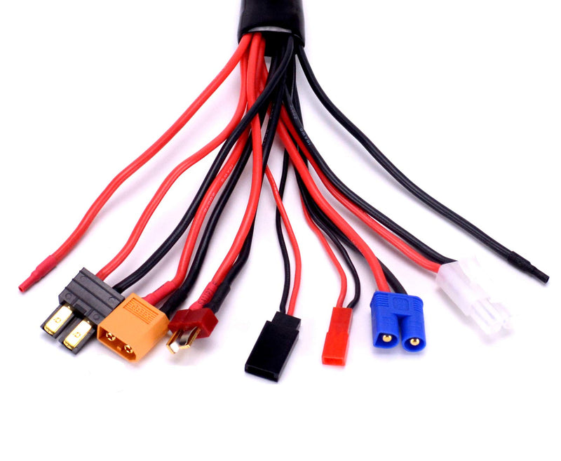 RC Lipo Battery Charger Connector Adapters 9 in 1 Splitter Cable 4.0mm Banana Plug to JST T Plug XT60 EC3 - LeoForward Australia