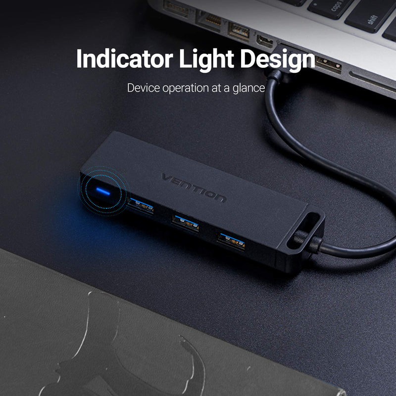 USB Hub, VENTION 4-Port USB 3.0 Hub Ultra-Slim Data USB Splitter [Charging Supported] Compatible with MacBook, Laptop, Surface Pro, PC, Flash Drive, Mobile HDD (0.5FT/0.15M) USB 3.0 HUB 0.5FT - LeoForward Australia