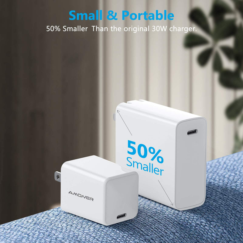  [AUSTRALIA] - USB C Charger 30W, PD 3.0 Fast Charger USB Foldable Wall Charger Power Adapter for iPhone 14/13/12/11/Mini/Pro Max, Google Pixel 6/Pro, MacBook, Pad Pro, AirPods, Galaxy S22 Ultra S21 S20