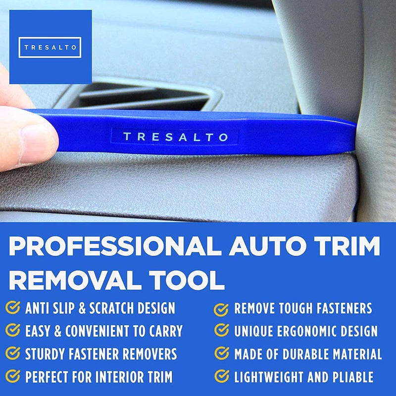  [AUSTRALIA] - Tresalto Auto Trim Removal Tool Set - 4pcs (No Scratch Plastic Pry Tool Kit) - Auto Trim Tool Car Tools, Easy Door Panel Removal Tool, Fastener Removal, Clip, Molding, Dashboards, Interior Trim Tools 4 Pack