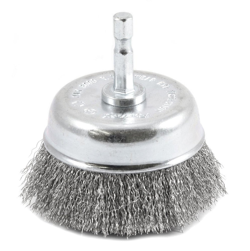  [AUSTRALIA] - Forney 72732 Wire Cup Brush, Fine Crimped with 1/4-Inch Hex Shank, 3-Inch-by-.008-Inch