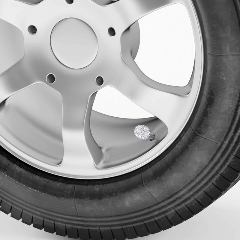  [AUSTRALIA] - WINKA Valve Stem Caps 4 Pack Sparkling Rhinestone Universal Tire Valve Dust Caps Bling Car Accessories for SUV Cars Trucks Bikes White Diamond Valve Caps-White