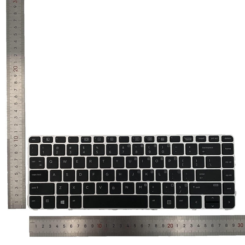  [AUSTRALIA] - Laptop Replacement US Layout Keyboard for HP EliteBook 740 745 G3 745 840 G3 G4 Silver Frame 819876-031 836307-031